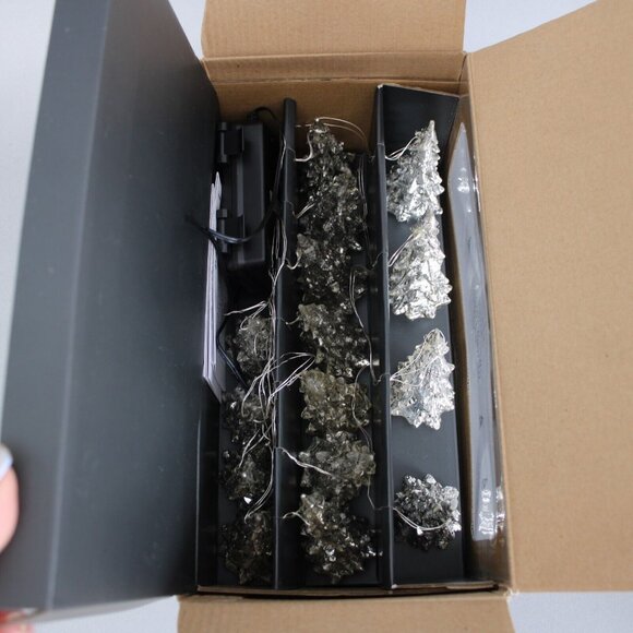 Pottery Barn Holiday Silver Mercury 10 Feet Mini Led Tree Lights - Picture 1 of 8